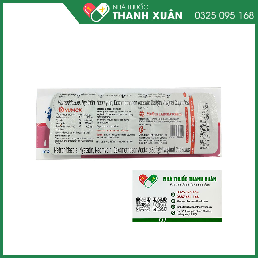 Ovumex viên đặt hỗ trợ viêm nhiễm phụ khoa